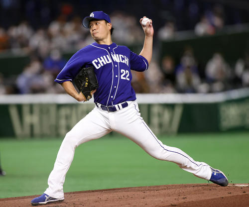 巨人対中日　中日先発の大野雄（撮影・狩俣裕三）