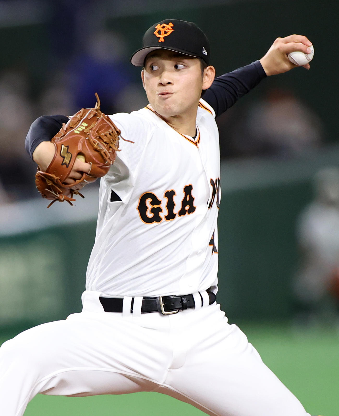 巨人対中日　巨人先発の高橋（撮影・狩俣裕三）