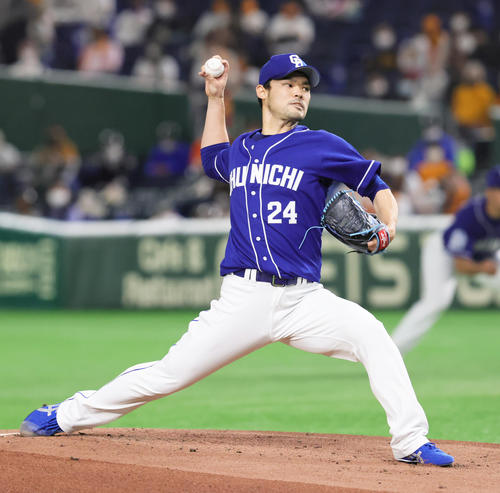 巨人対中日　中日先発の福谷（撮影・足立雅史）