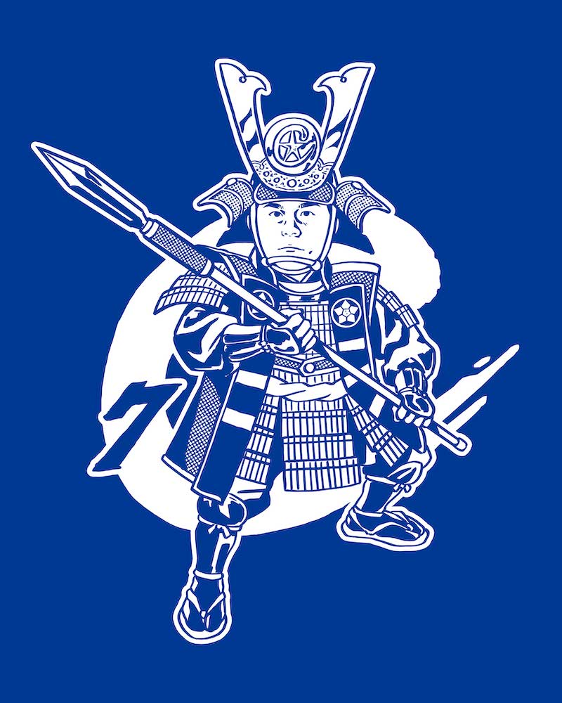 DeNAが5月25～27日のオリックス戦と6月1～3日ソフトバンク戦（ともに横浜）で配布する戦国Tシャツ。モチーフはキャプテン佐野（球団提供）