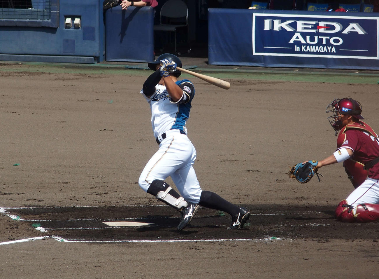 イースタン・リーグ　日本ハム対楽天　1回に先制の中前適時打を放った日本ハム今川（撮影・中島宙恵）
