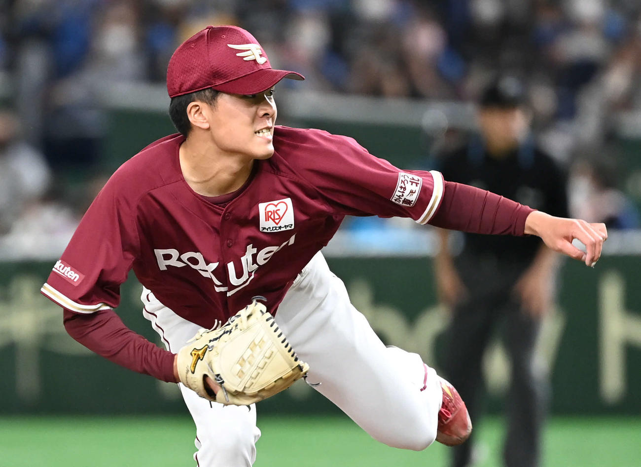 日本ハム対楽天　力投する楽天先発の早川（撮影・山崎安昭）