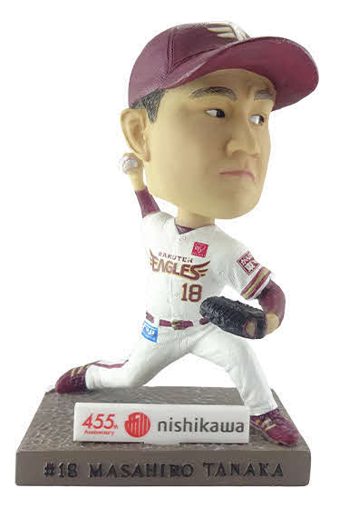 楽天生命パークで開催される6月13日阪神戦で来場者にプレゼントされる「田中将大選手　ボブルヘッドフィギュア」（球団提供）