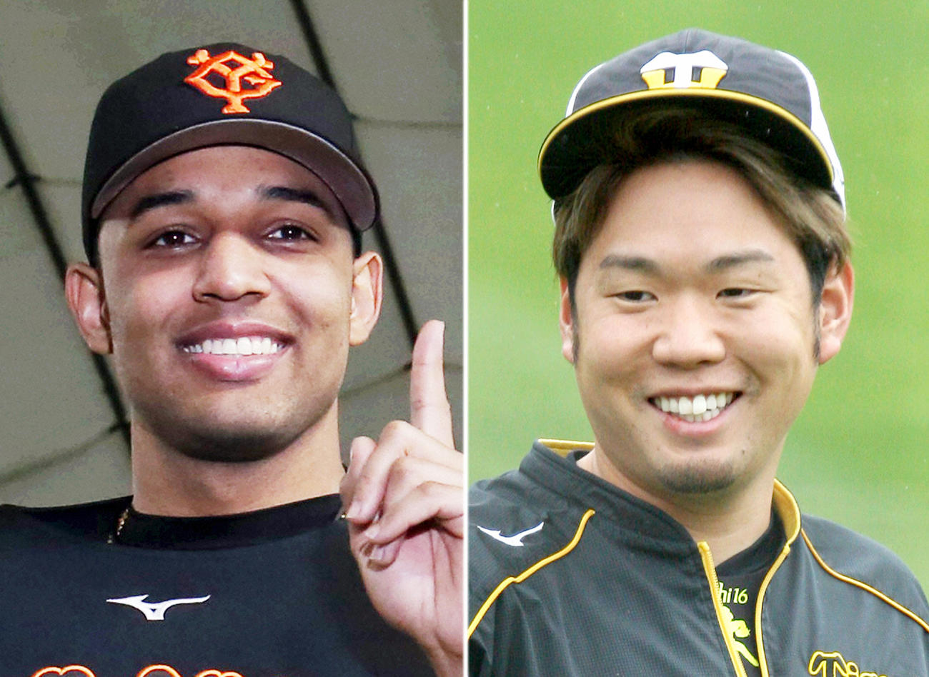 巨人サンチェス、阪神西勇輝（右）
