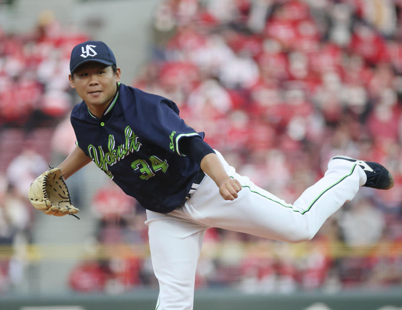 広島対ヤクルト　ヤクルト先発の田口（撮影・加藤孝規）