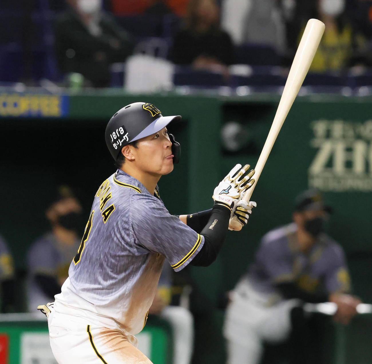 巨人対阪神　3回表阪神無死、2打者連続となる右越え本塁打を放つ大山（撮影・足立雅史）