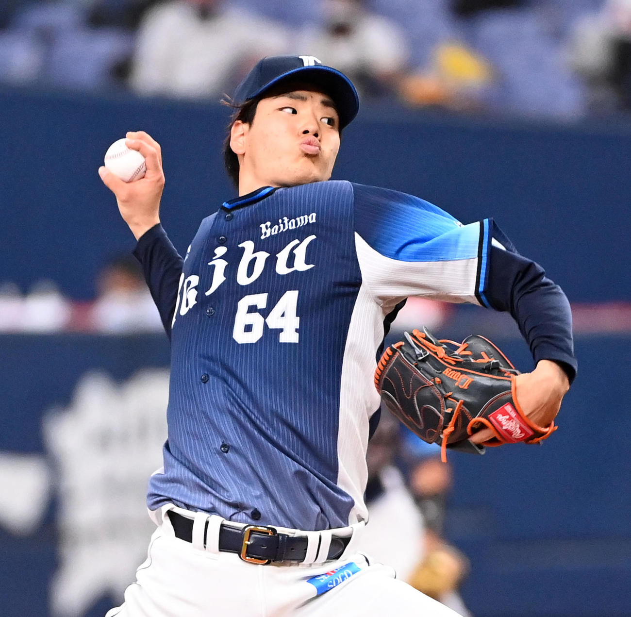 オリックス対西武　西武先発の上間（撮影・前岡正明）