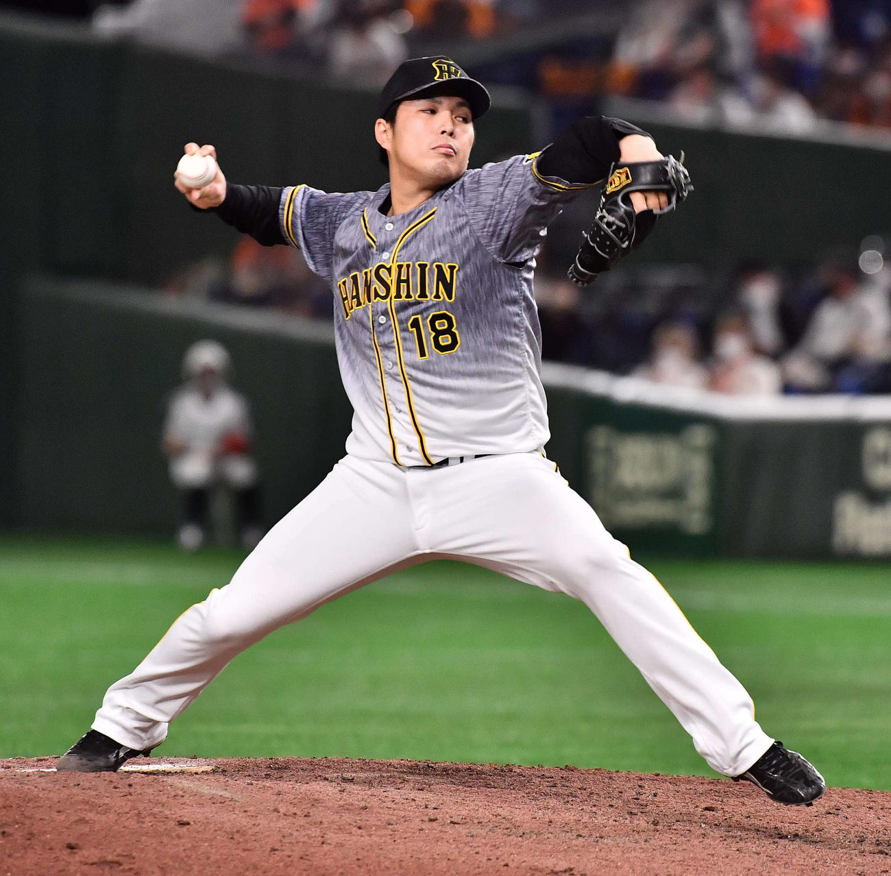 巨人対阪神　阪神3番手の馬場（撮影・上田博志）