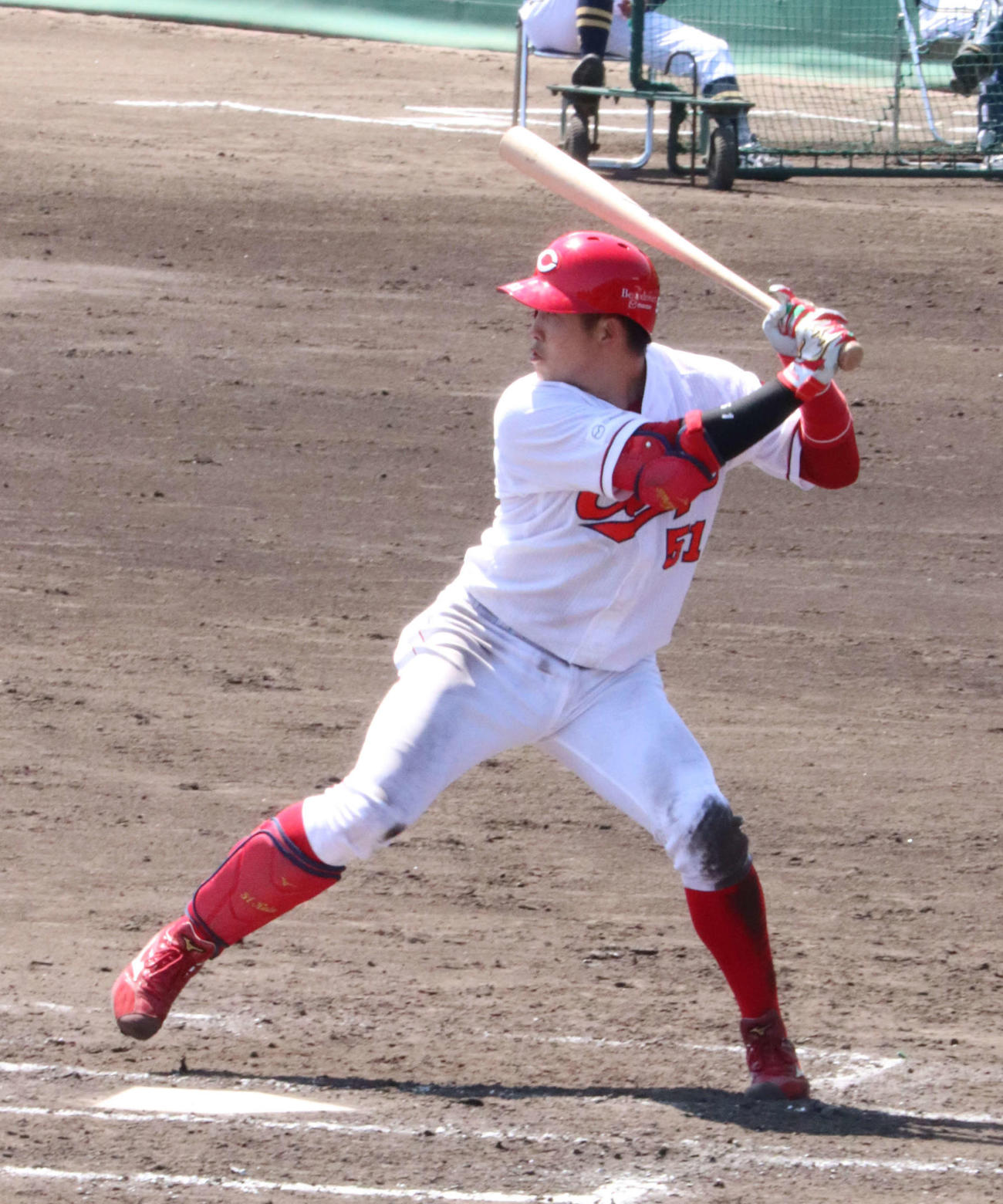 ウエスタン・リーグのオリックス戦で打席に立つ広島小園海斗内野手（撮影・前原淳）