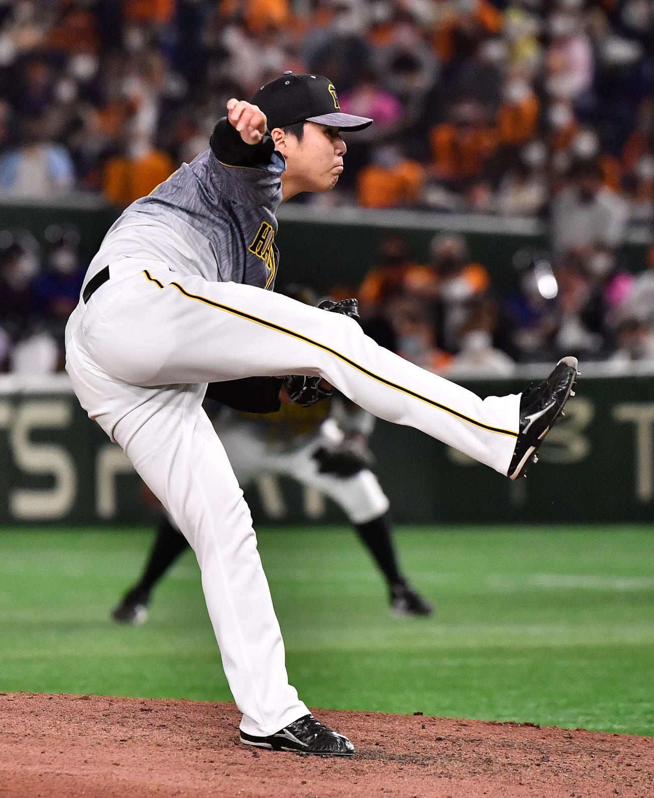 巨人対阪神　阪神3番手の馬場（撮影・上田博志）