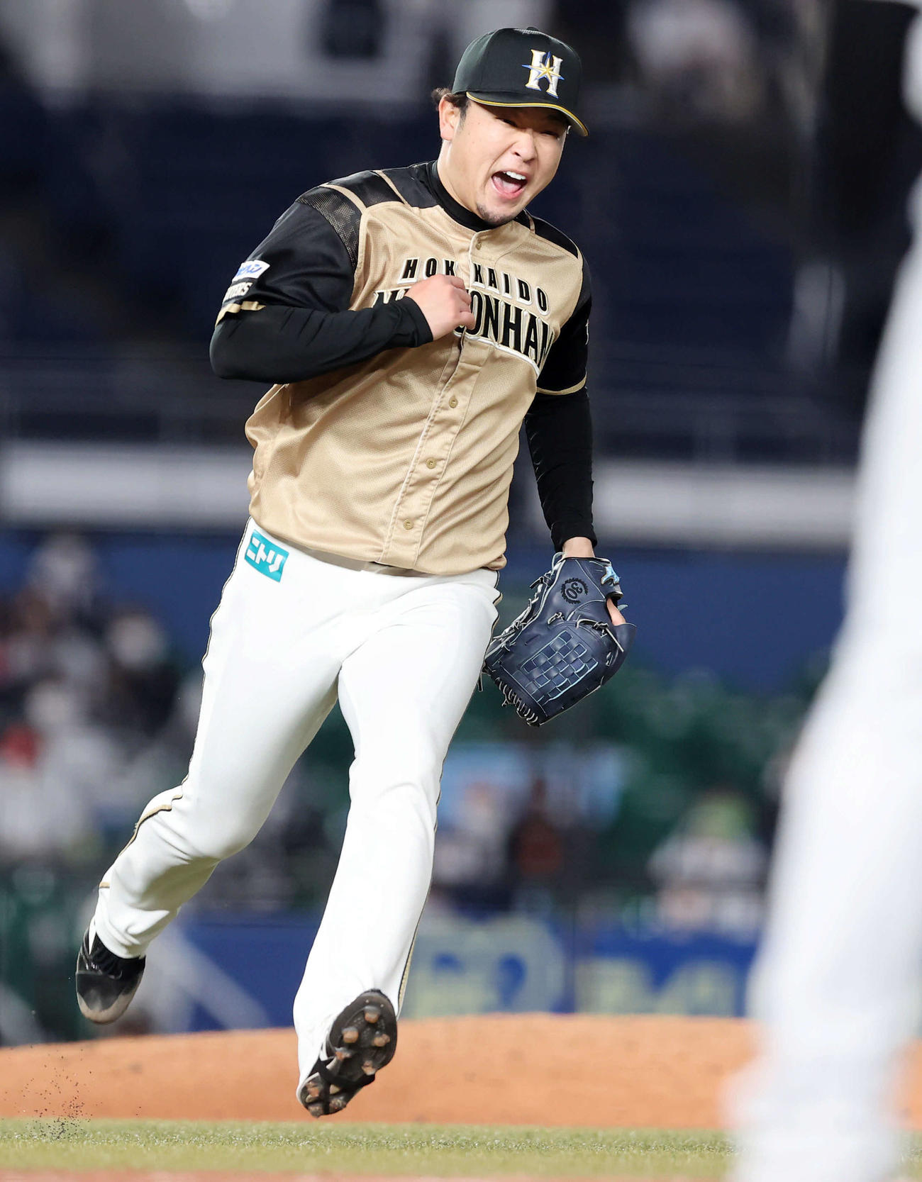 ロッテ対日本ハム　7回裏ロッテ1死、藤岡を一ゴロに仕留め気合いの入った表情を見せる池田（撮影・垰建太）