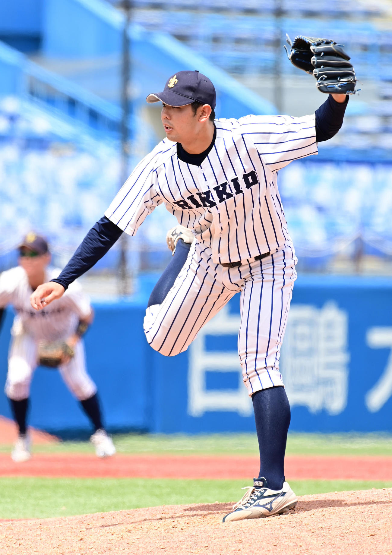 立大対早大　立大先発の池田陽（撮影・小沢裕）