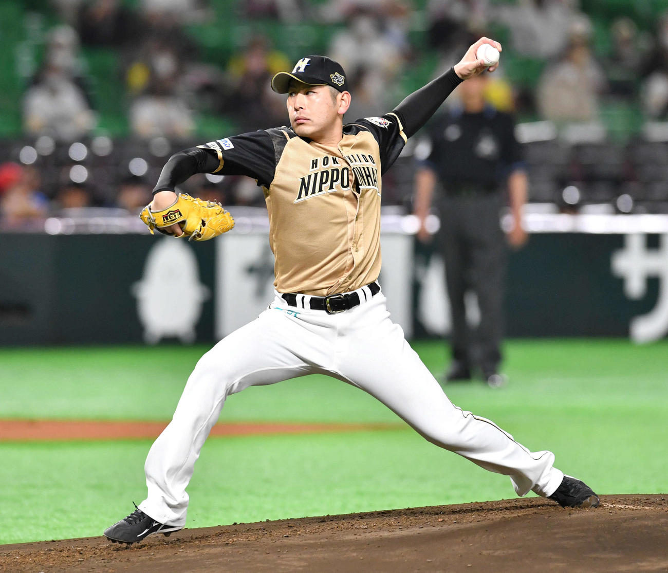 ソフトバンク対日本ハム　日本ハム先発の加藤（撮影・岩下翔太）