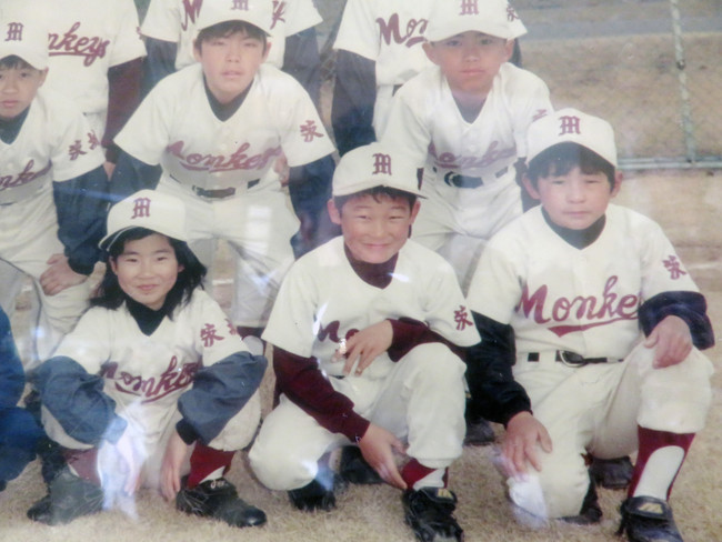 小学１年生で「宗道ニューモンキーズ」で野球を始めた頃の阪神ドラフト１位の大山悠輔（前列中央）（外部提供）