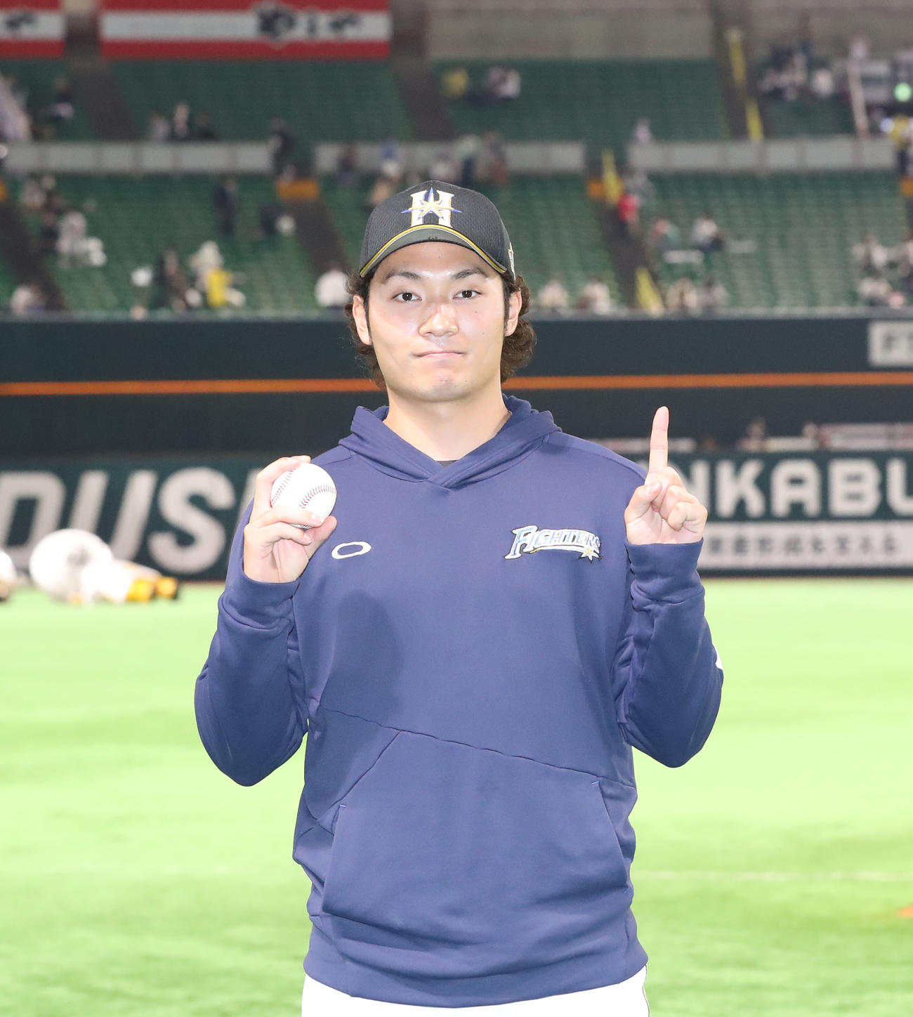 ソフトバンク対日本ハム　プロ初勝利を挙げた伊藤大海（撮影・屋方直哉）