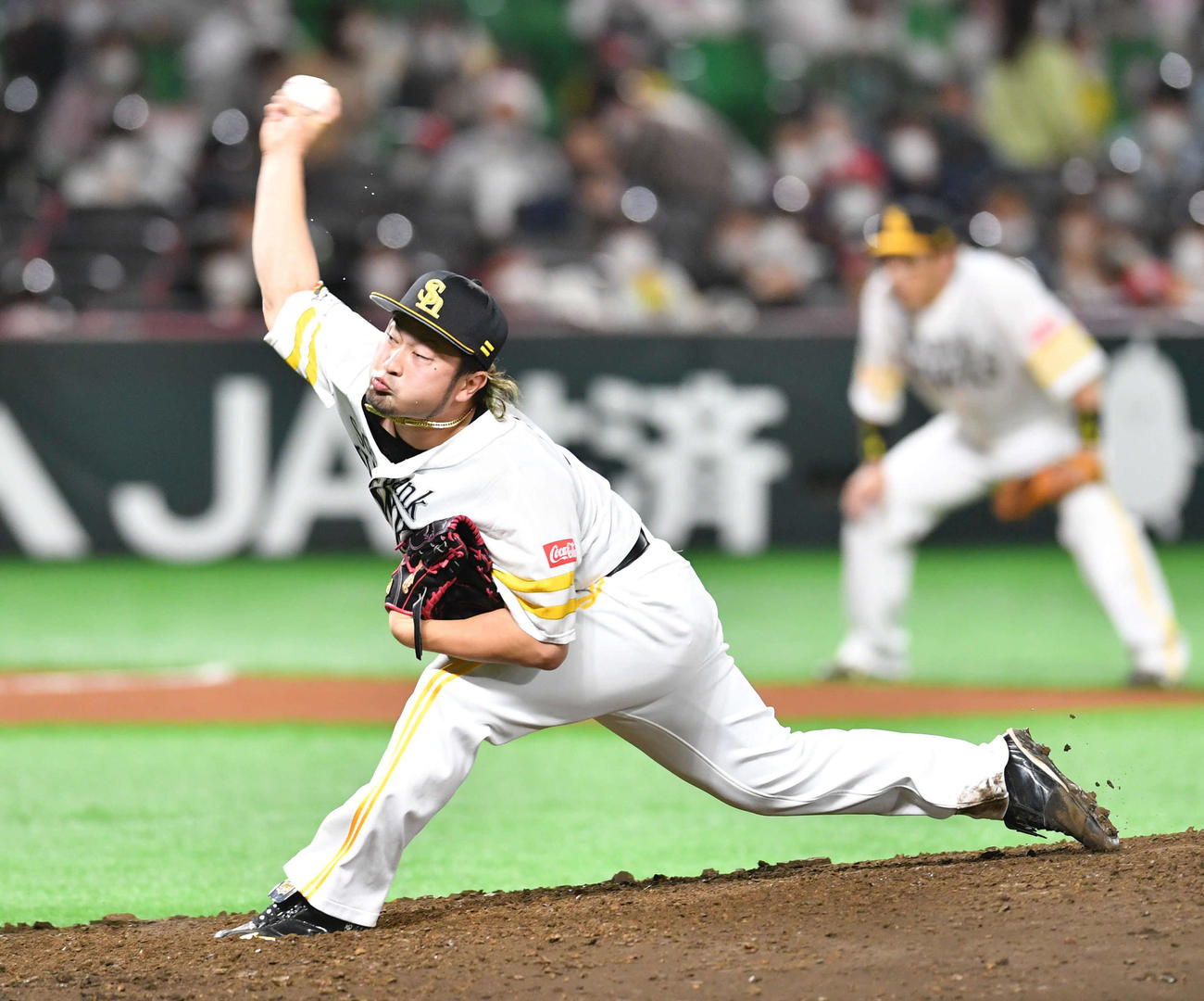 ソフトバンク対日本ハム　9回表より登板した、ソフトバンク3番手の森唯斗（撮影・岩下翔太）