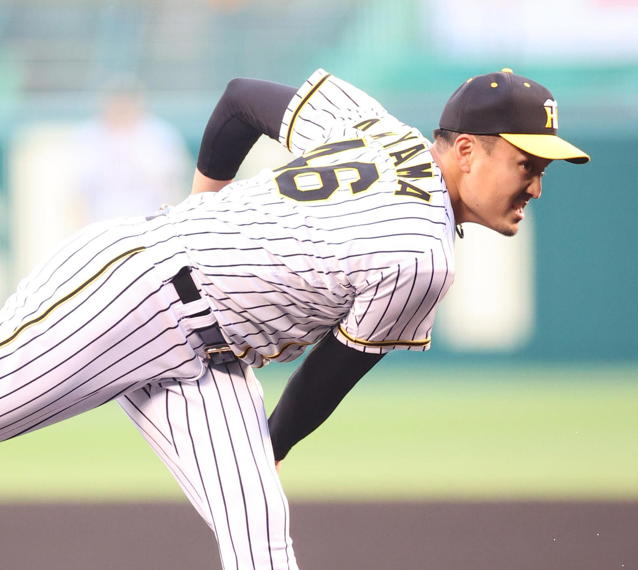 阪神対広島　無観客試合も好投をみせる秋山（撮影・清水貴仁）