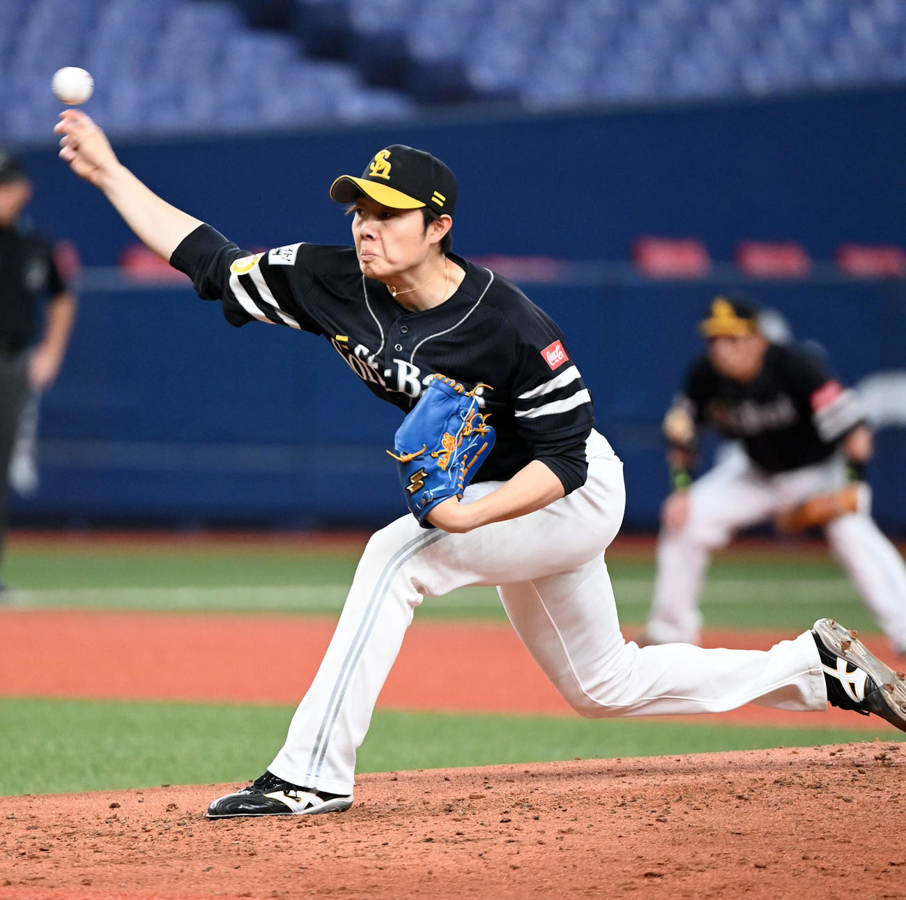 オリックス対ソフトバンク　6回5失点だったソフトバンク先発の松本（撮影・前岡正明）