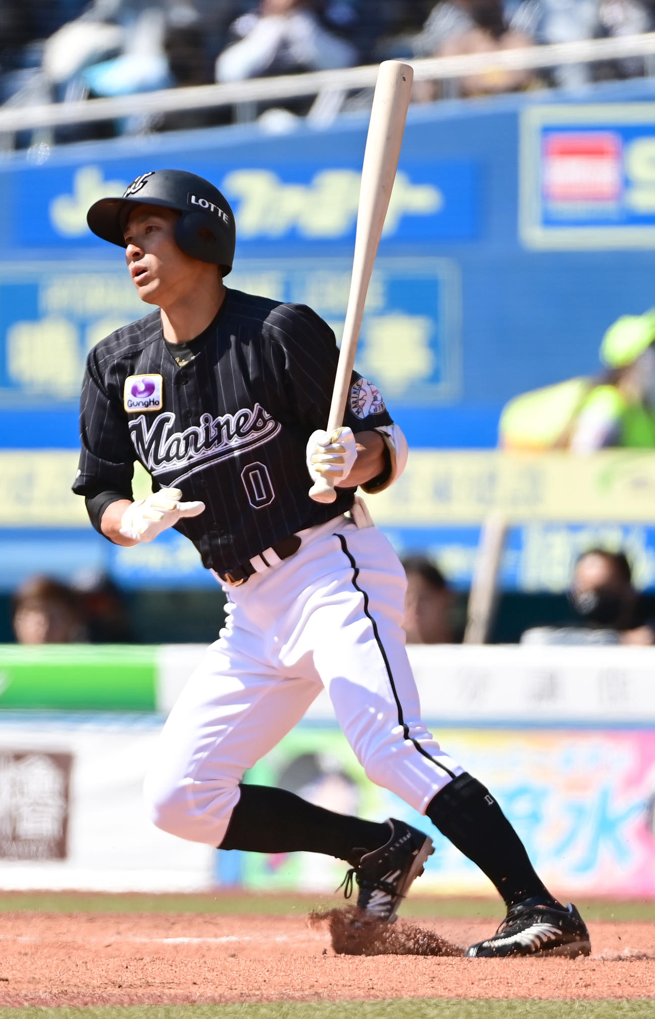 ロッテ荻野貴司（2021年4月10日撮影）
