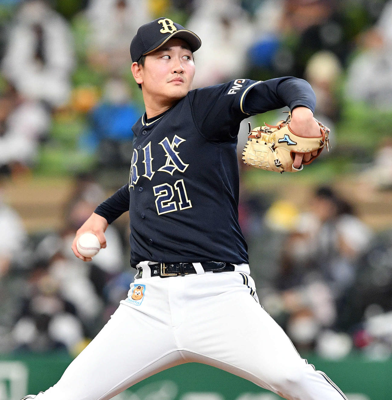 西武対オリックス　オリックス先発の竹安（撮影・滝沢徹郎）