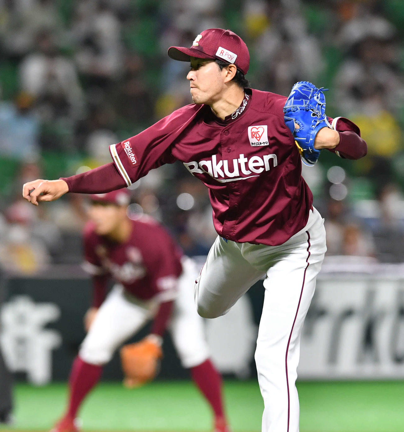 ソフトバンク対楽天　楽天先発の岸（撮影・岩下翔太）