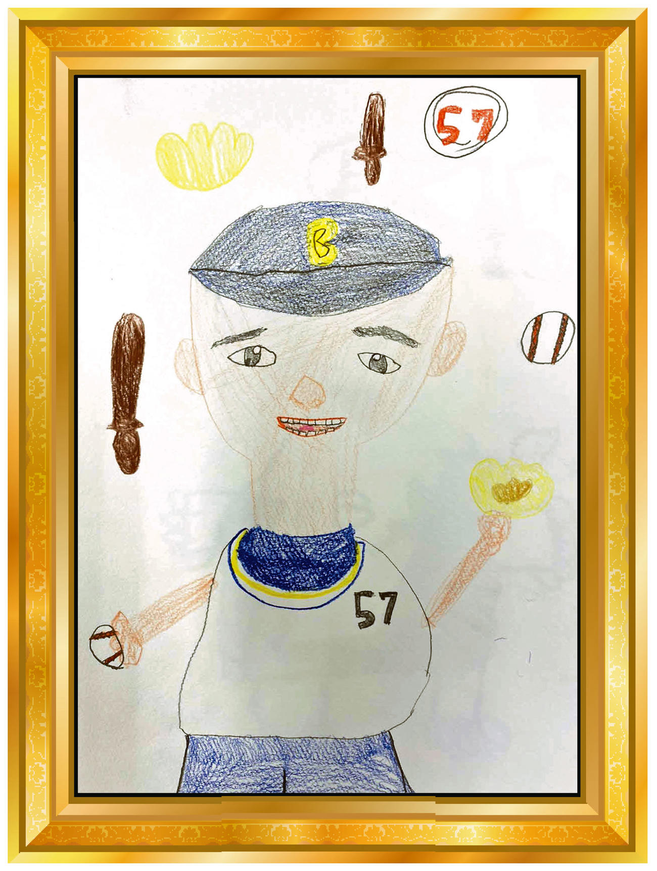 オリックス山田7歳長女の似顔絵