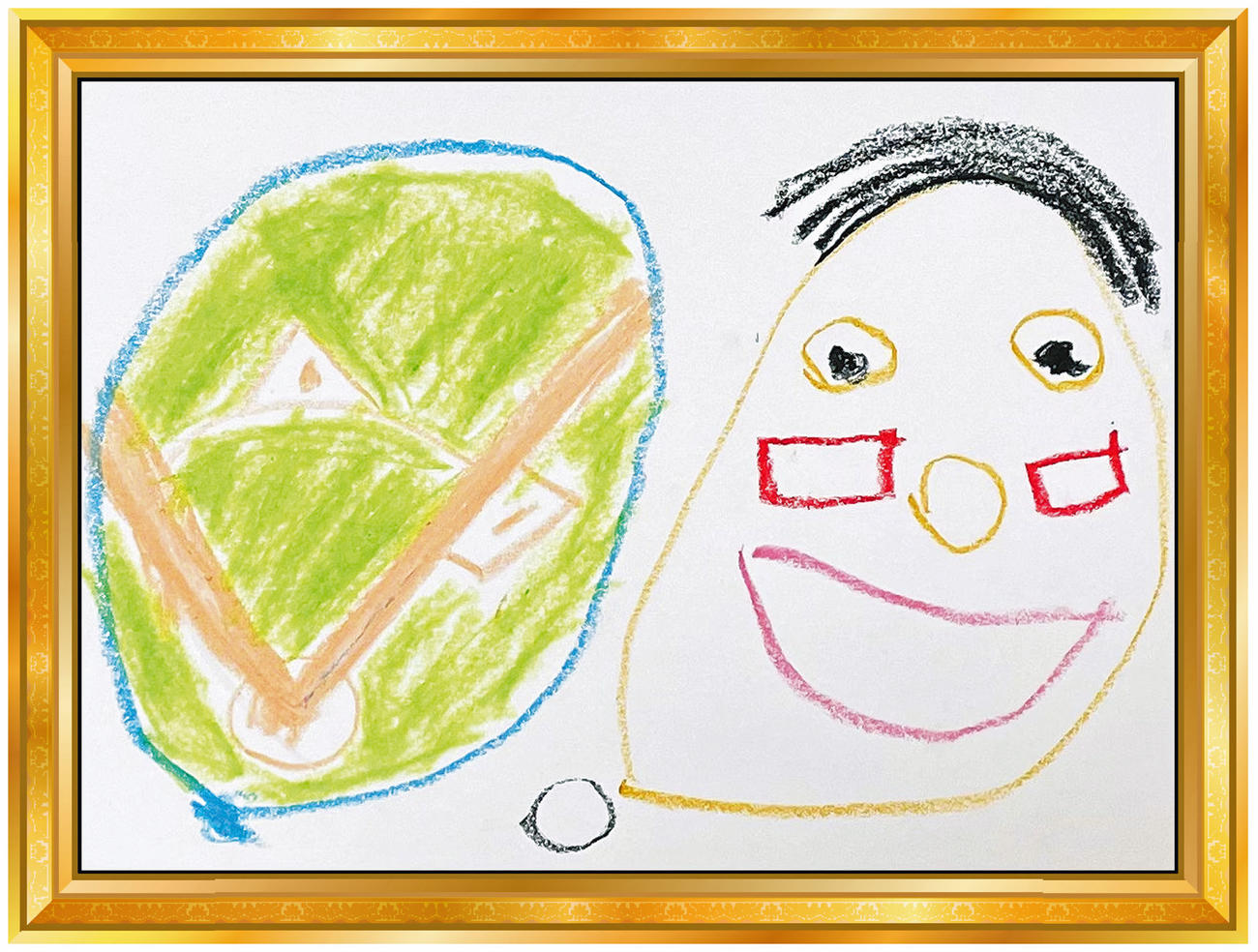 ロッテ荻野4歳長男の似顔絵