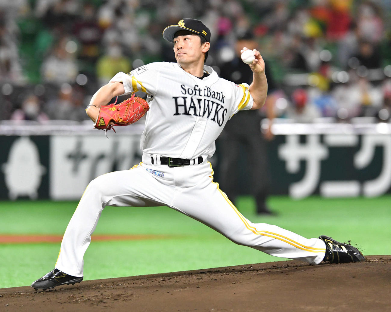 ソフトバンク対楽天　ソフトバンク先発の和田（撮影・岩下翔太）