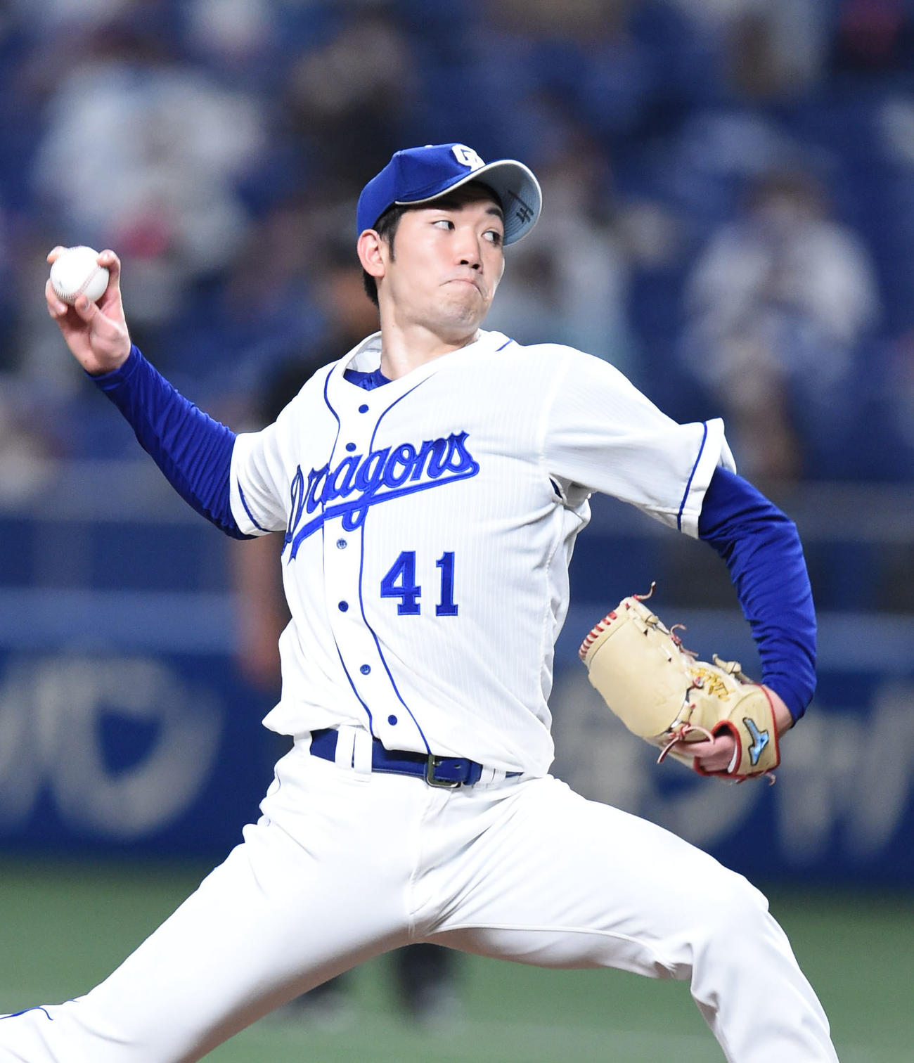 中日対DeNA 7回途中で4失点だった中日先発の勝野（撮影・森本幸一）