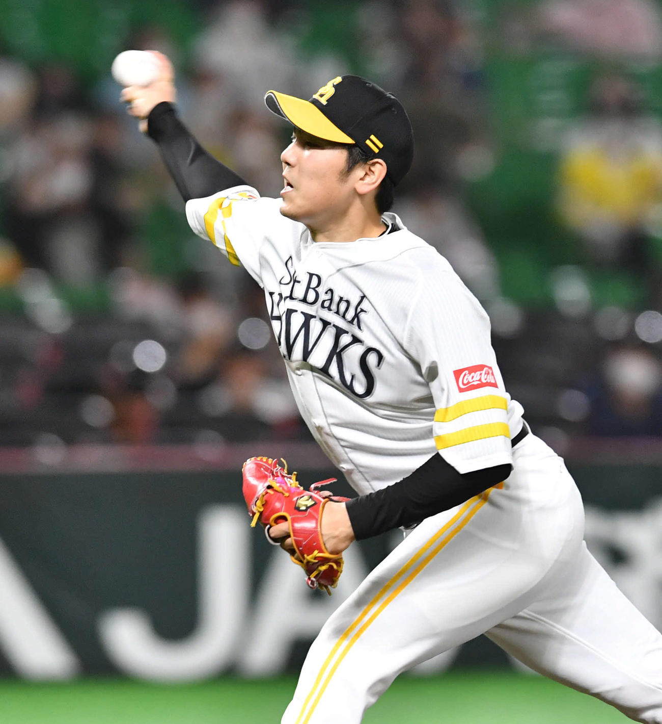 ソフトバンク対西武　ソフトバンク先発の石川（撮影・岩下翔太）