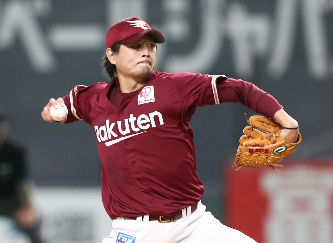 日本ハム対楽天　楽天先発の涌井（撮影・黒川智章）