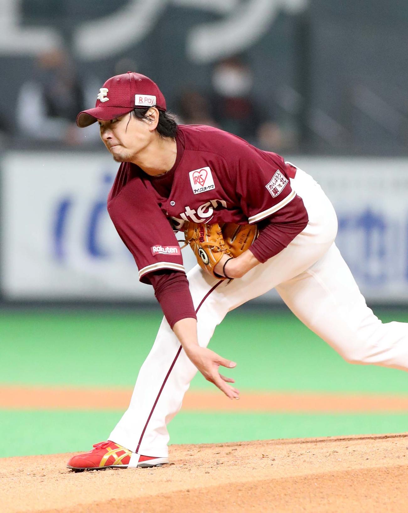 日本ハム対楽天　楽天先発の涌井（撮影・佐藤翔太）