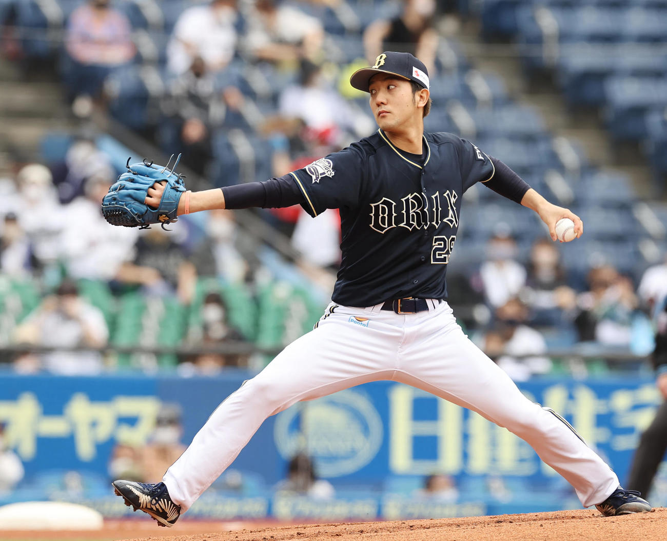 ロッテ対オリックス　力投するオリックス先発の田嶋（撮影・垰建太）