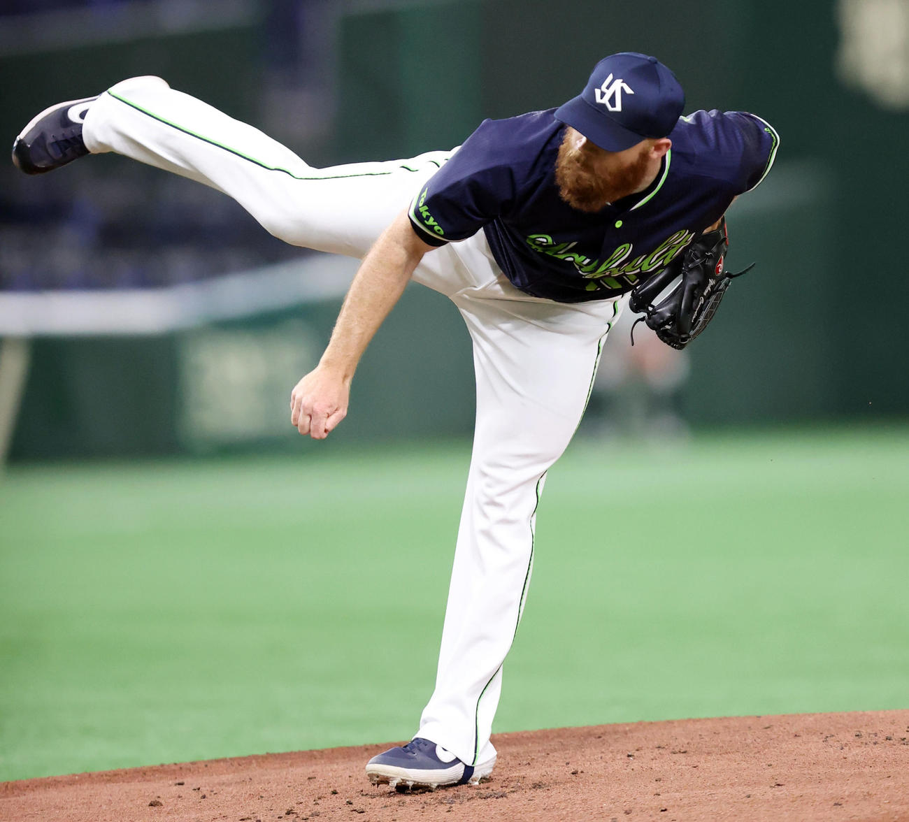 巨人対ヤクルト　ヤクルト先発サイスニード（撮影・狩俣裕三）