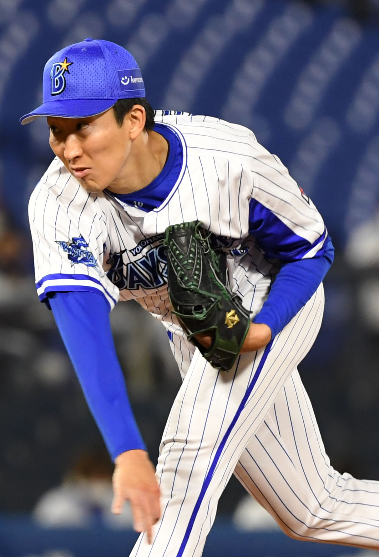 DeNA対巨人　力投するDeNA先発の大貫（撮影・横山健太）