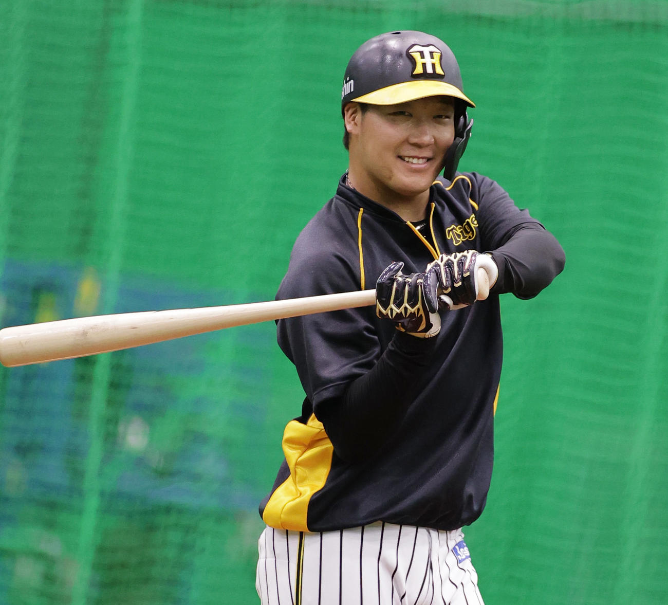 打撃練習を行う阪神大山悠輔（2021年5月16日撮影・清水貴仁）