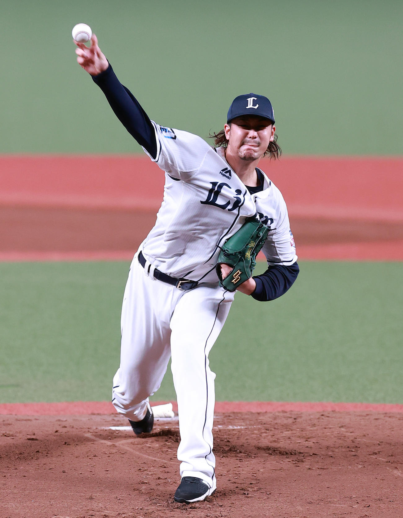 西武対日本ハム　力投する西武先発の高橋（撮影・浅見桂子）