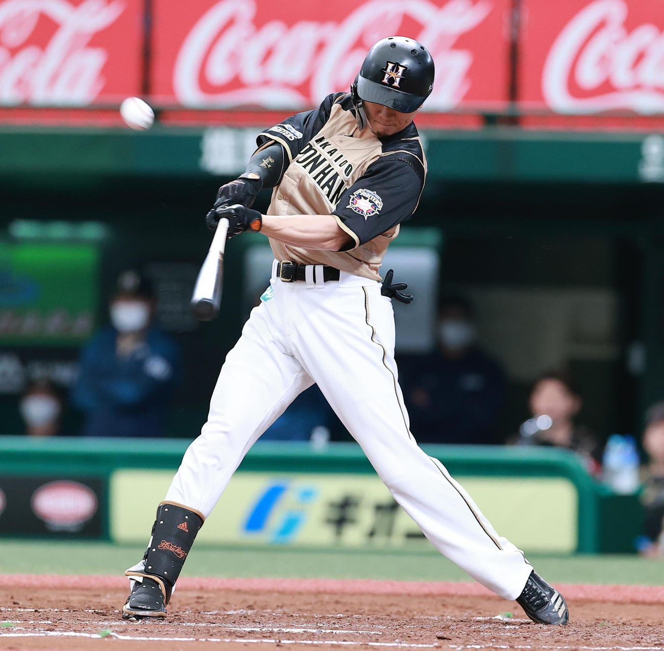 西武対日本ハム　4回表日本ハム1死、西川は左越えソロ本塁打を放つ（撮影・浅見桂子）