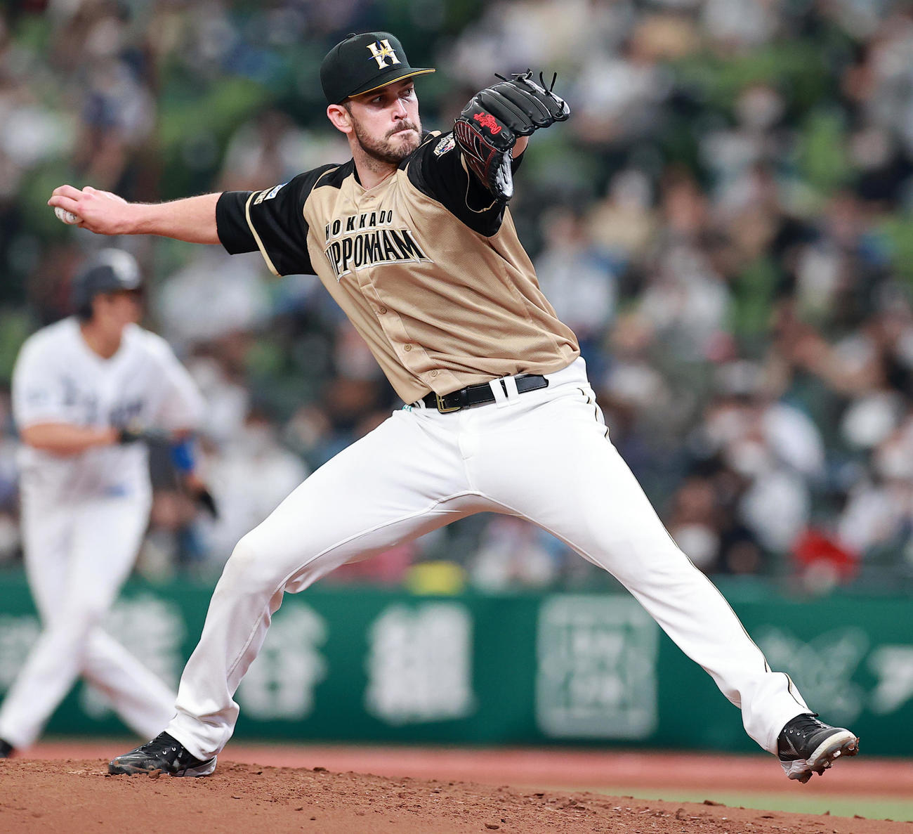 西武対日本ハム　力投する日本ハム先発のバーヘイゲン（撮影・浅見桂子）