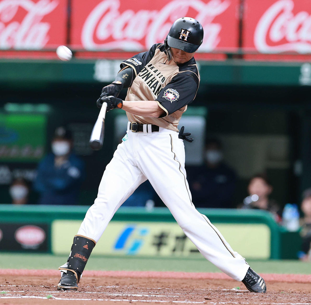 西武対日本ハム　4回表日本ハム1死、西川は左越えソロ本塁打を放つ（撮影・浅見桂子）