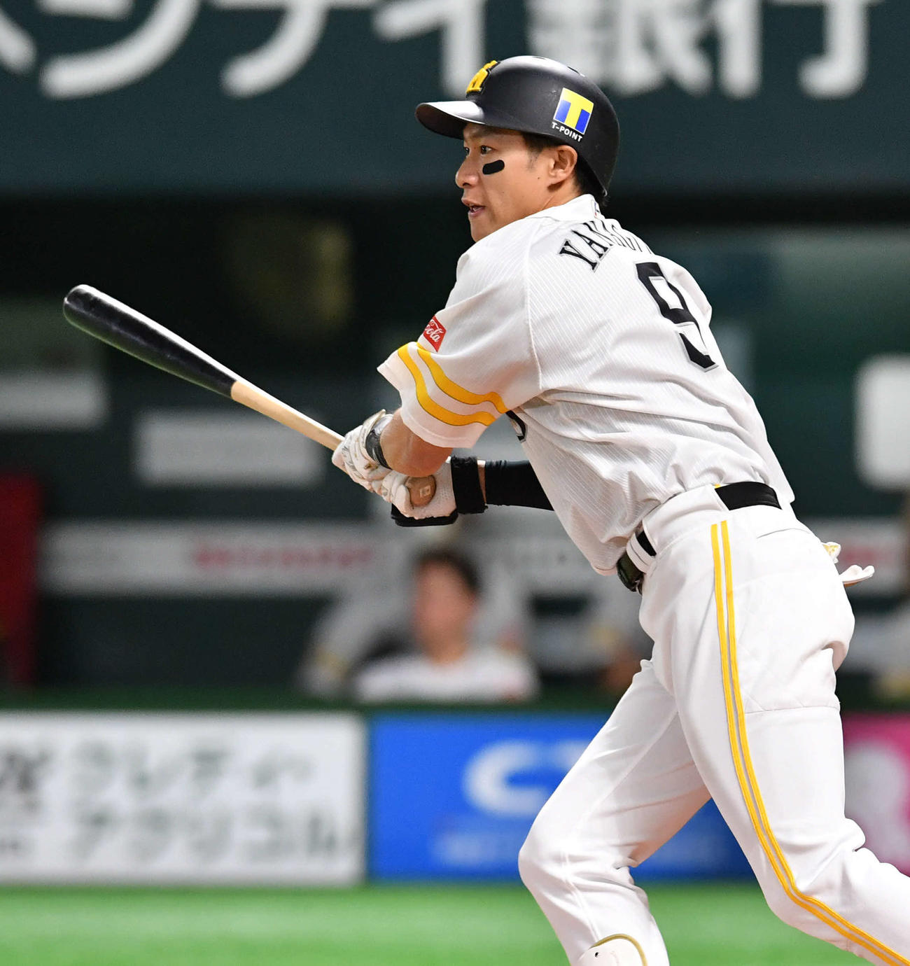 ソフトバンク対オリックス　1回裏ソフトバンク1死一、二塁、柳田は左前先制適時打を放つ（撮影・岩下翔太）