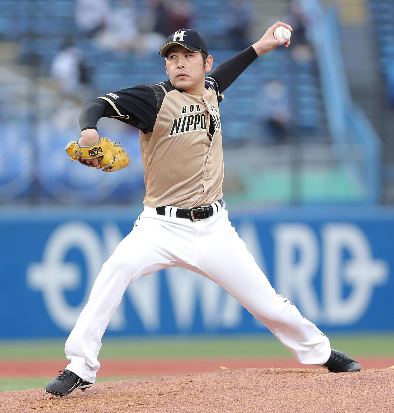 ヤクルト対日本ハム　日本ハム先発で力投する加藤（撮影・河田真司）