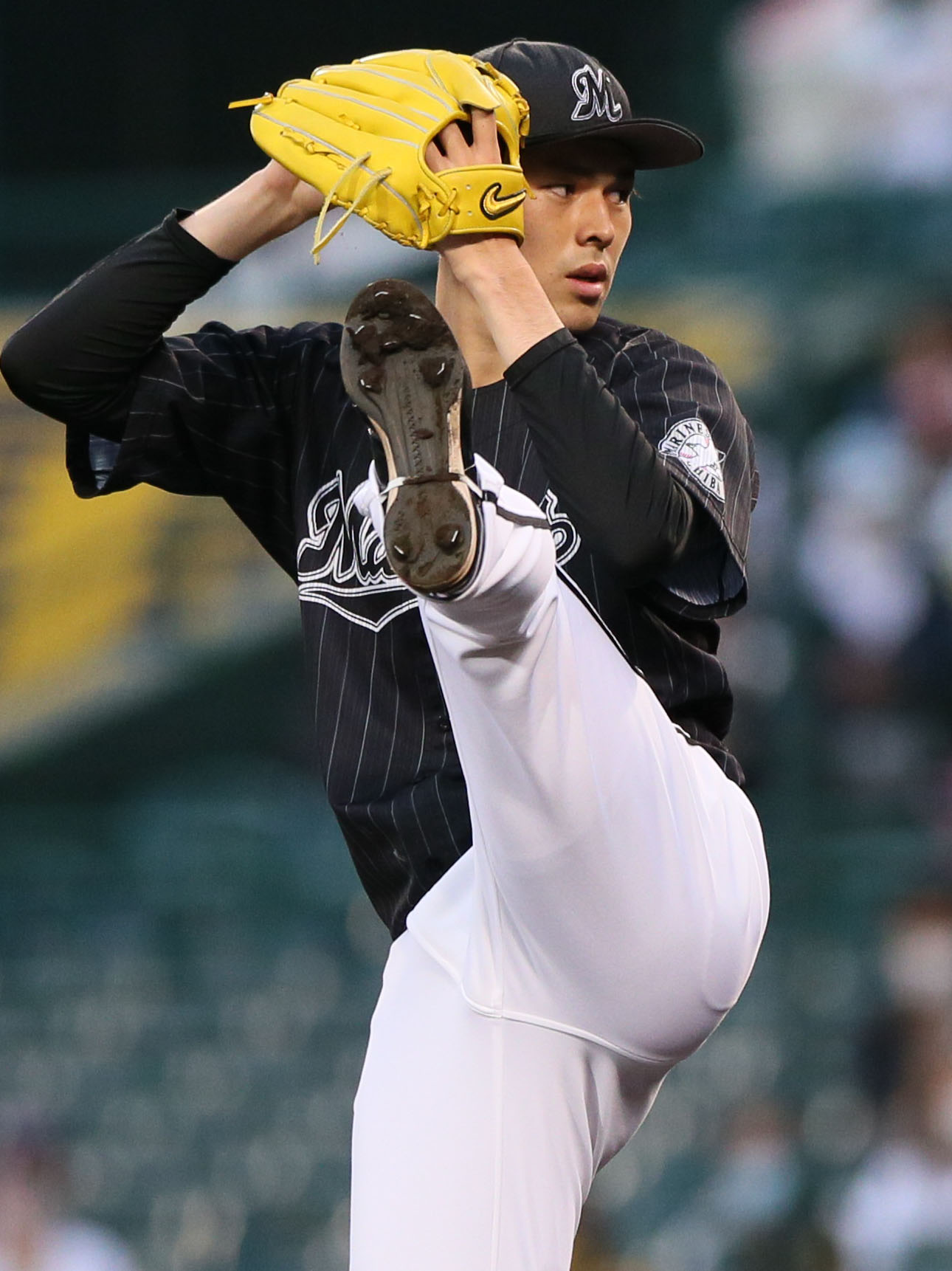 阪神対ロッテ　ロッテ先発の佐々木朗（撮影・上山淳一）