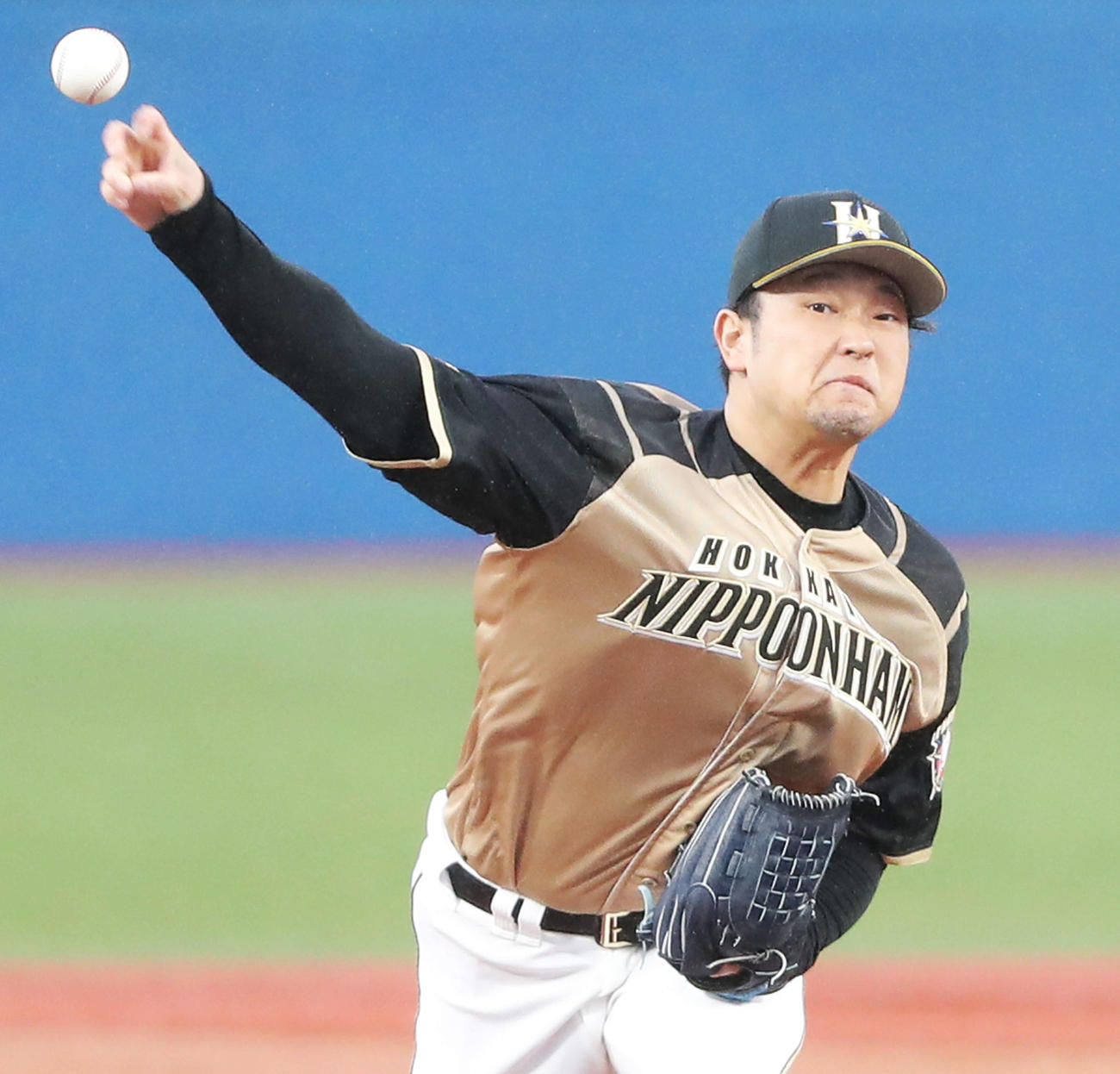 ヤクルト対日本ハム　日本ハム先発で力投する池田（撮影・河田真司）
