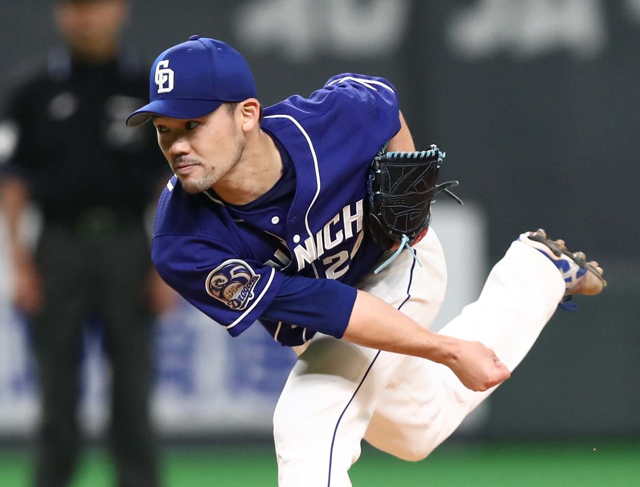 日本ハム対中日　中日先発の福谷（撮影・黒川智章）