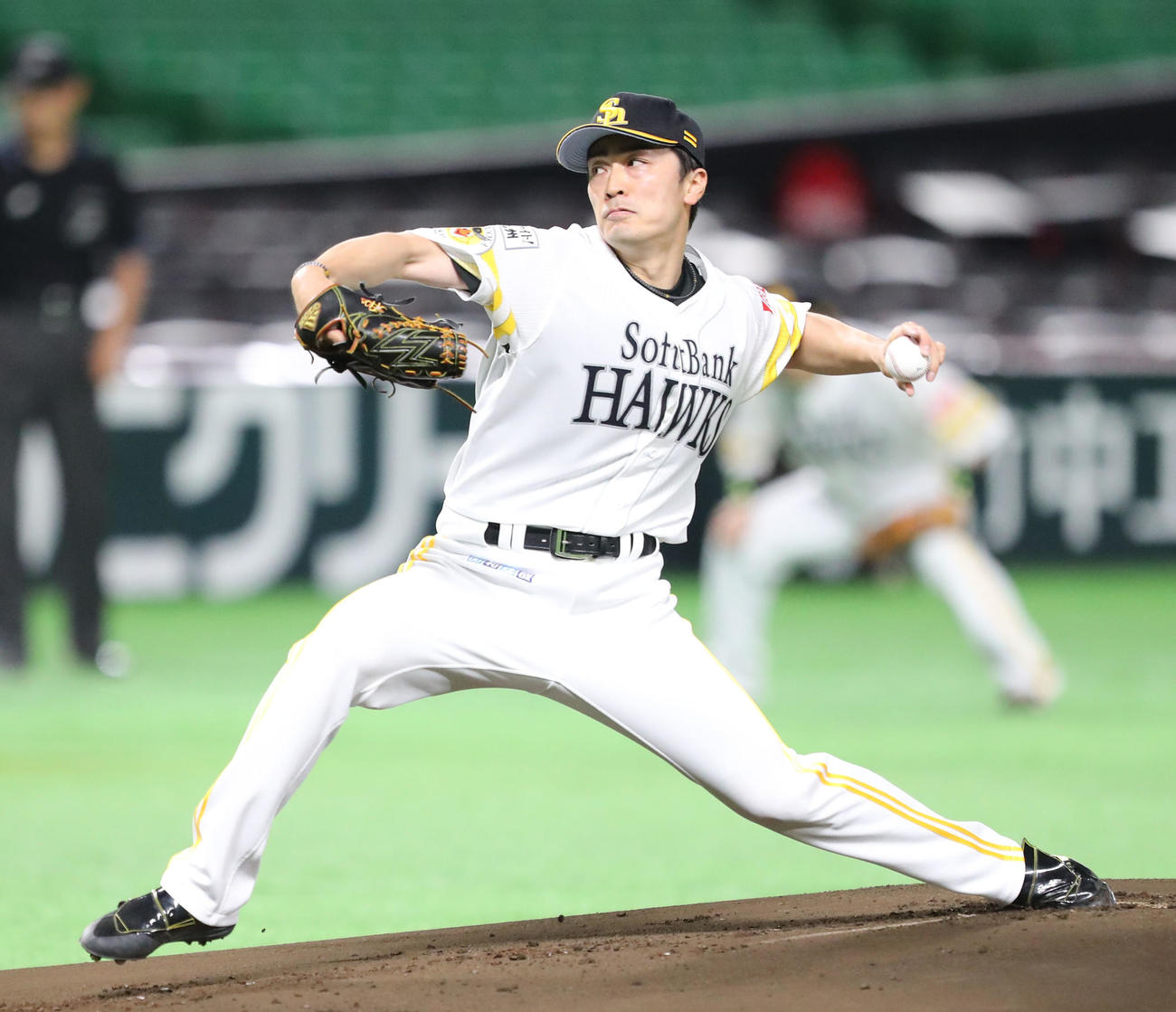 ソフトバンク先発の和田毅（撮影・梅根麻紀）