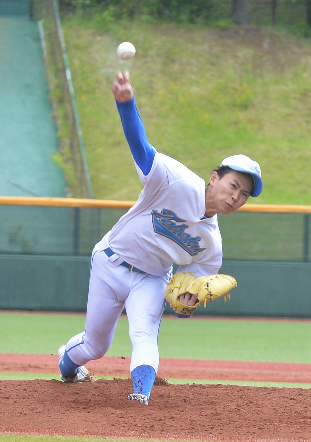 7回途中2失点と好投した東北学院大・筒井