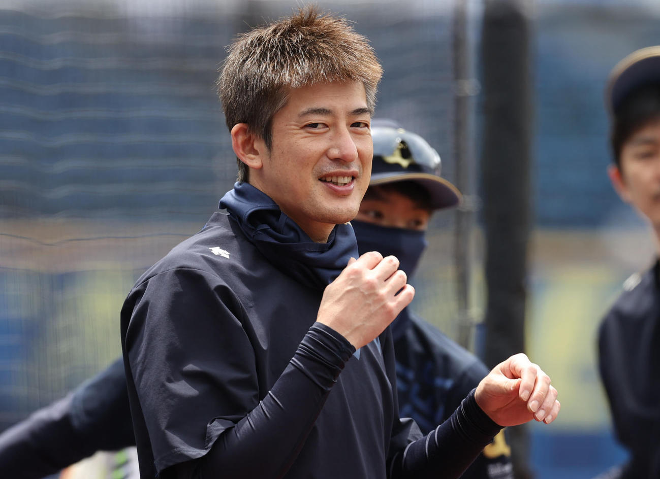 試合前、笑顔を見せるオリックス能見（2021年5月8日撮影）