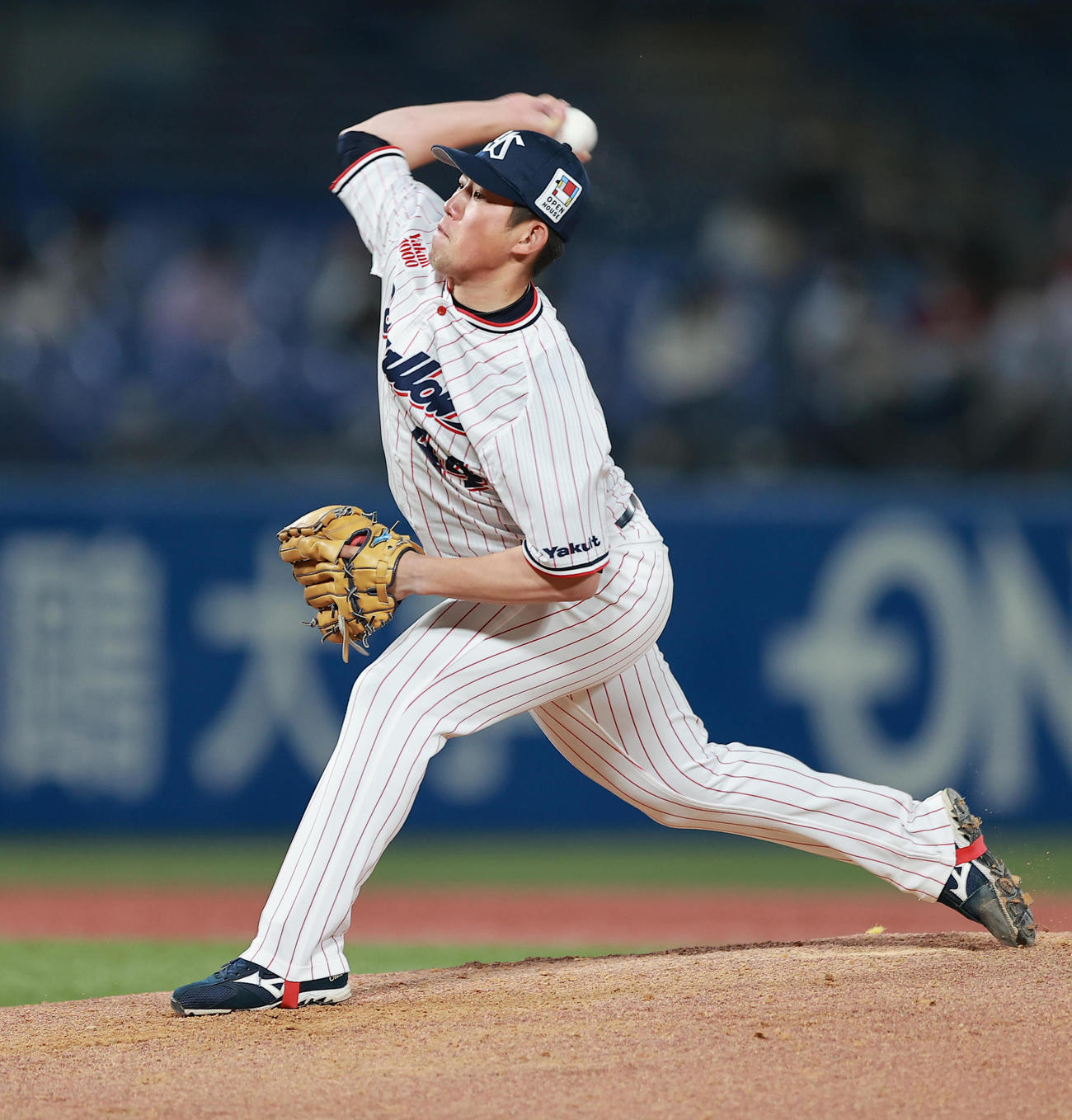 ヤクルト対楽天　力投するヤクルト大西（撮影・野上伸悟）