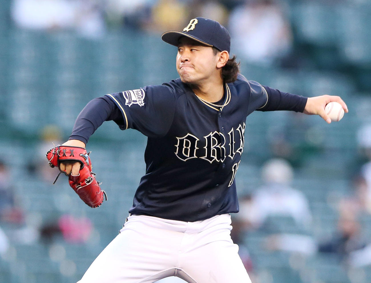 阪神対オリックス　オリックス先発の宮城（撮影・上山淳一）